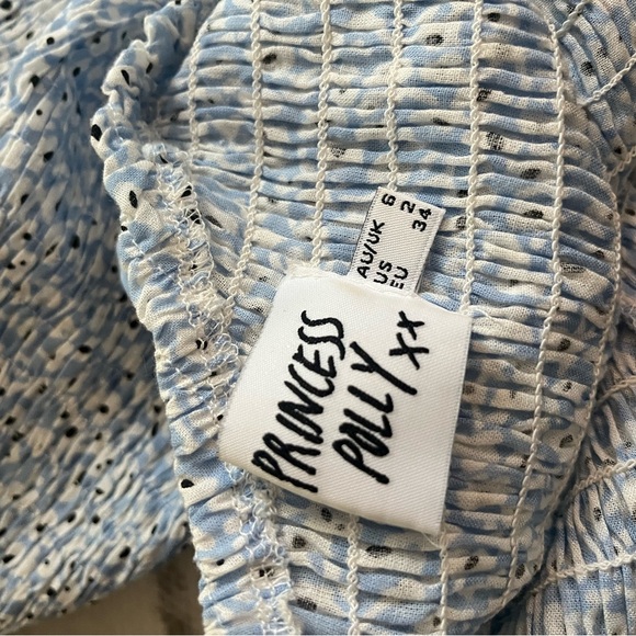 One-Shoulder Blue Ruffle Dress - Picture 5 of 6